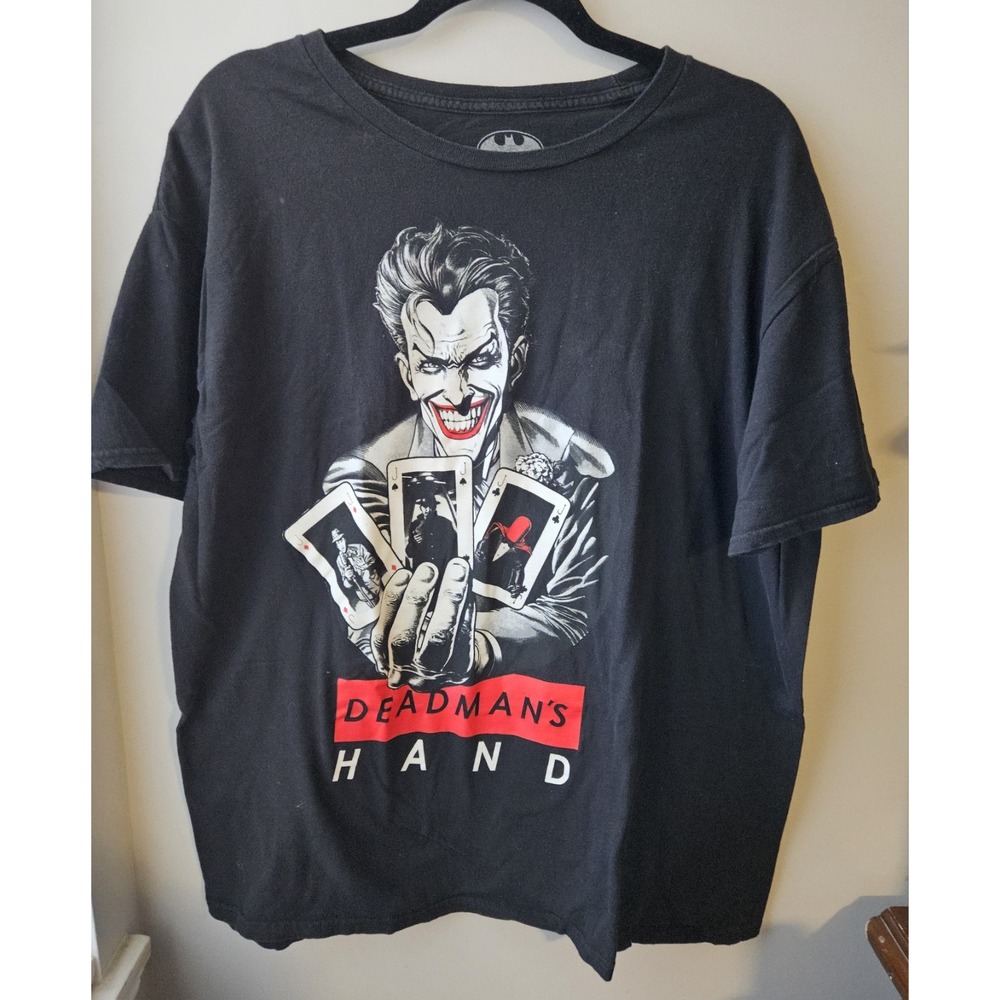 Batman Joker Deadman's Hand‎ T-Shirt XL Black DC Comics Graphic Tee